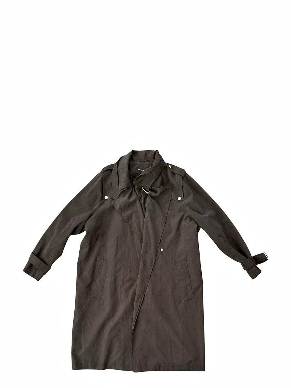 French Connection Women's Gray/Black Trench Coat Size 1X